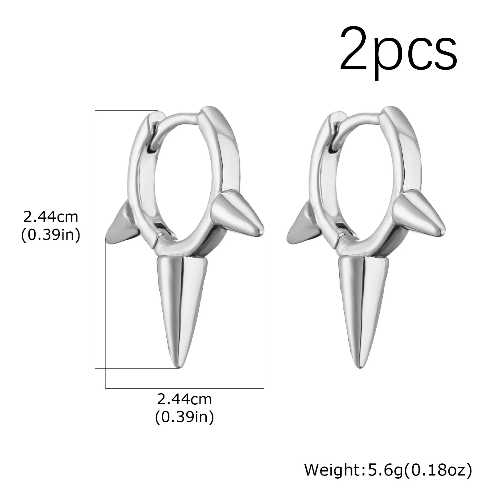 Kreative Gothic Punk Nieten Herz Creolen, Edelstahl Geometrische Piercing Ohrringe, Einzigartiger cooler Schmuck für Party