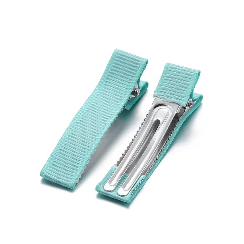100 Stück Ripsband bedeckt Metall Alligator Haarspangen Mädchen Entenschnabel Haarnadeln Boutique Barrettes für DIY Haarschmuck – Detail 4