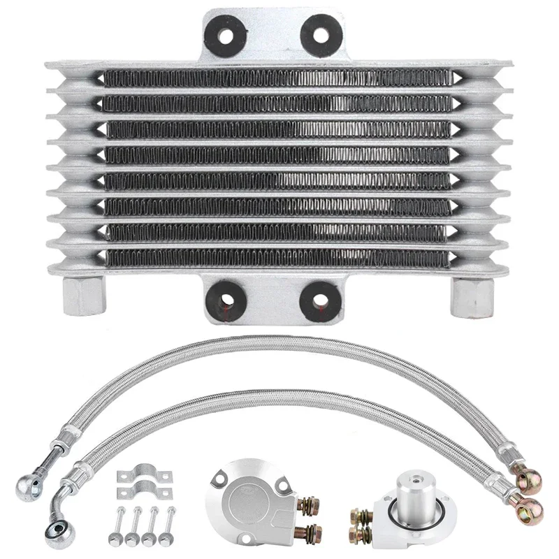 Motorcycle Oil Cooler Kit Motorcycle Engine Oil Cooling Radiator Set Fit for EN GN GS GZ/ST PAPIO/Benelli Engine 100CC-250CC