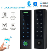 Waterproof TTLock App Standalone Access Control Keypad Digital Code Fingerprint IC Card Remote Control Access Controller Reader