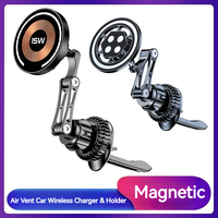 15W Magnetic Car Air Vent Wireless Charger 360 Rotation Adjustable 2in1 Foldable Stand For Iphone 15 14 13 12 11 Pro Max Samsung