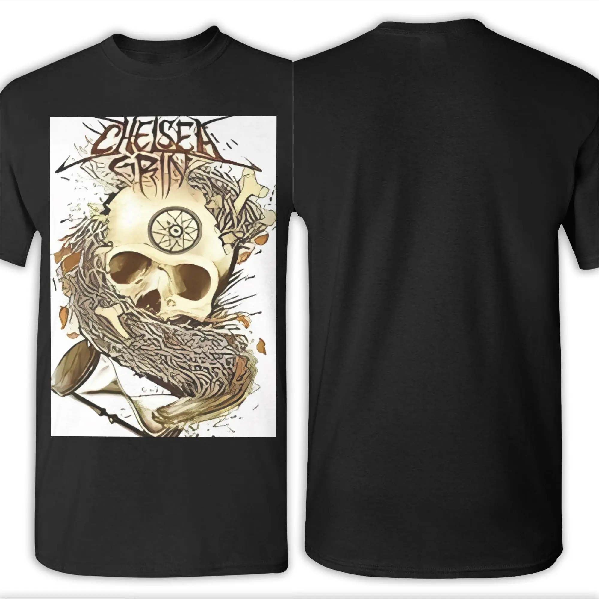Logo Decal Funny 100% Cotton T-Shirt Chelsea Grin Tops Tees For Men - view 6