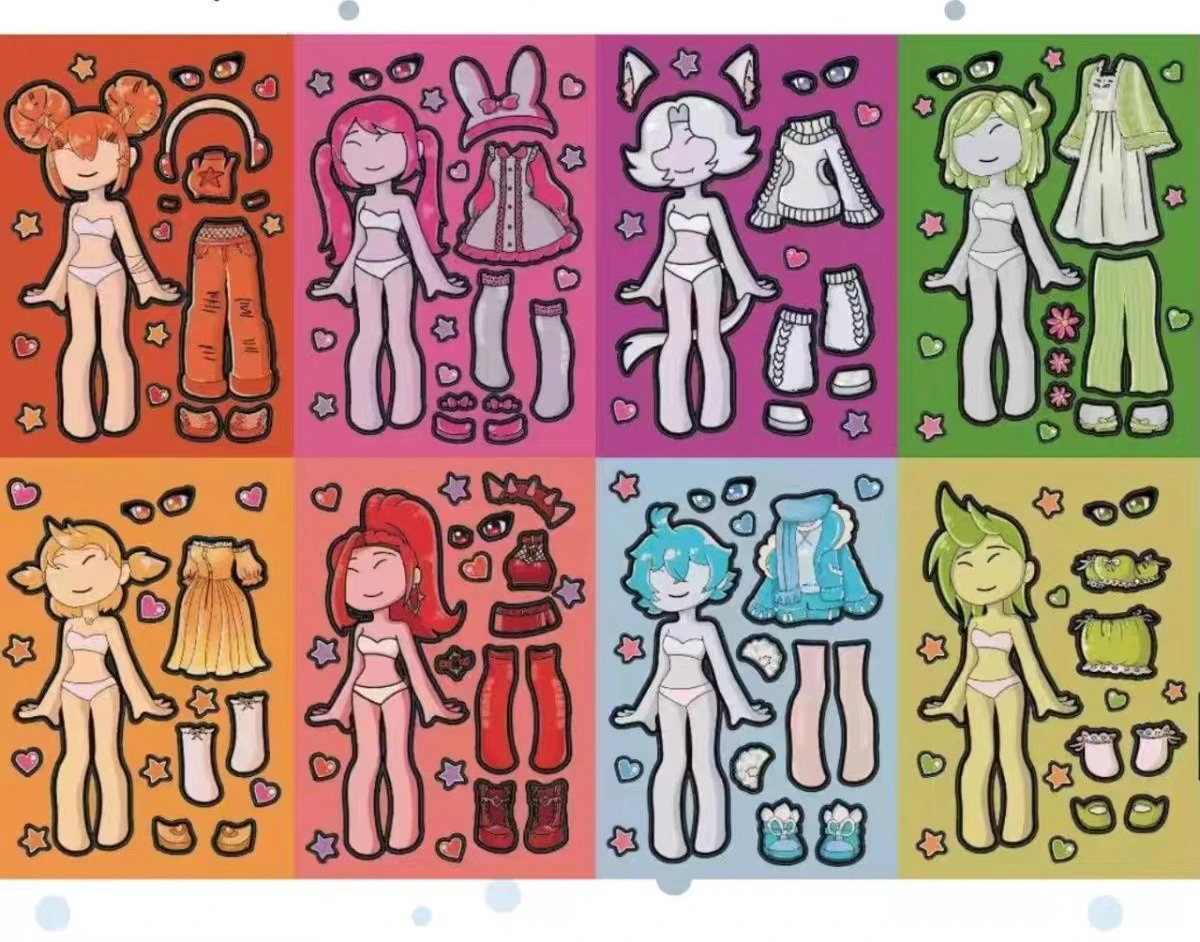 

8pcs Cartoon Sprunkie Stickers Make Your Own Sprunkie Sticker Make A Face Stickers for Kids DIY Stickers Party Supplies Crafts