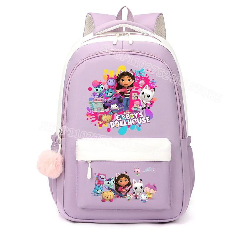 Gabby ตุ๊กตากระเป๋าเด็กขนาดใหญ่ความจุคุณภาพสูงนักเรียน Bookbag น่ารักการ์ตูนอะนิเมะตัวเลขพิมพ์กระเป๋าเป้สะพายหลังของขวัญวันเกิด
