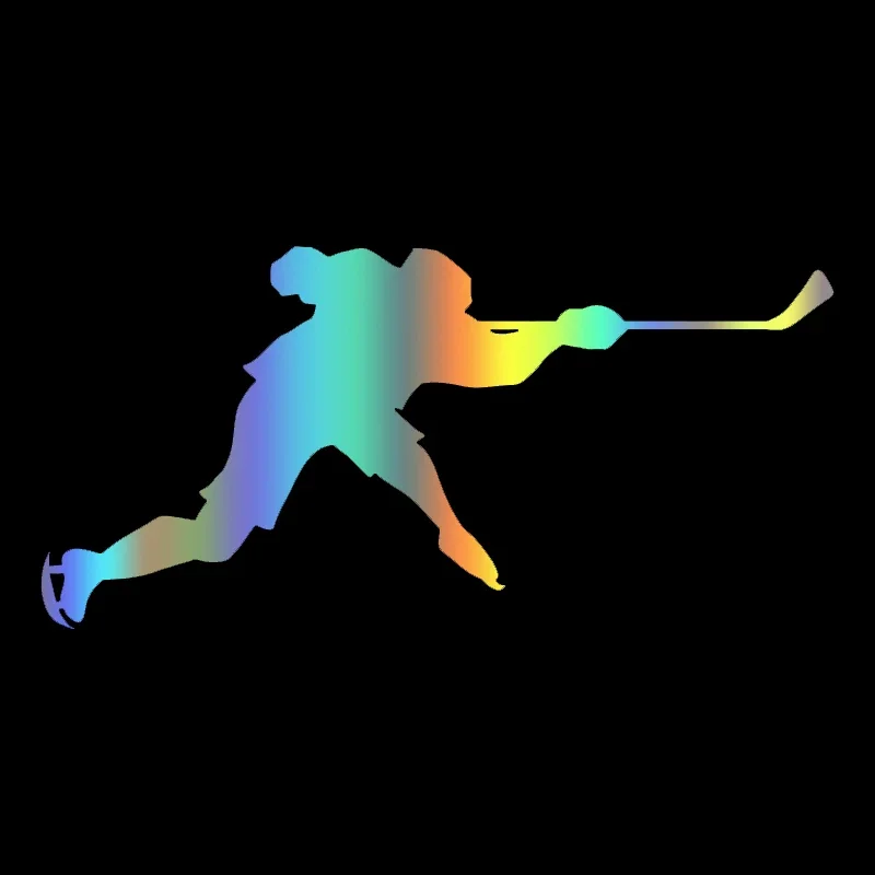#41260 Hockey Player Kick Die-Cut Car Sticker Waterproof Vinyl Decal for Auto Body Bumper Rear Window Decor Accessories