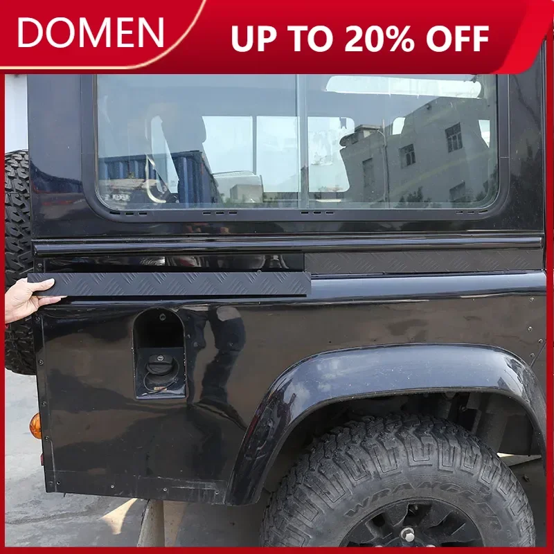 

Para Land Rover Defender 110 130 2004-2018 estilo de coche aleación de aluminio negro puerta de coche tiras laterales cubierta p
