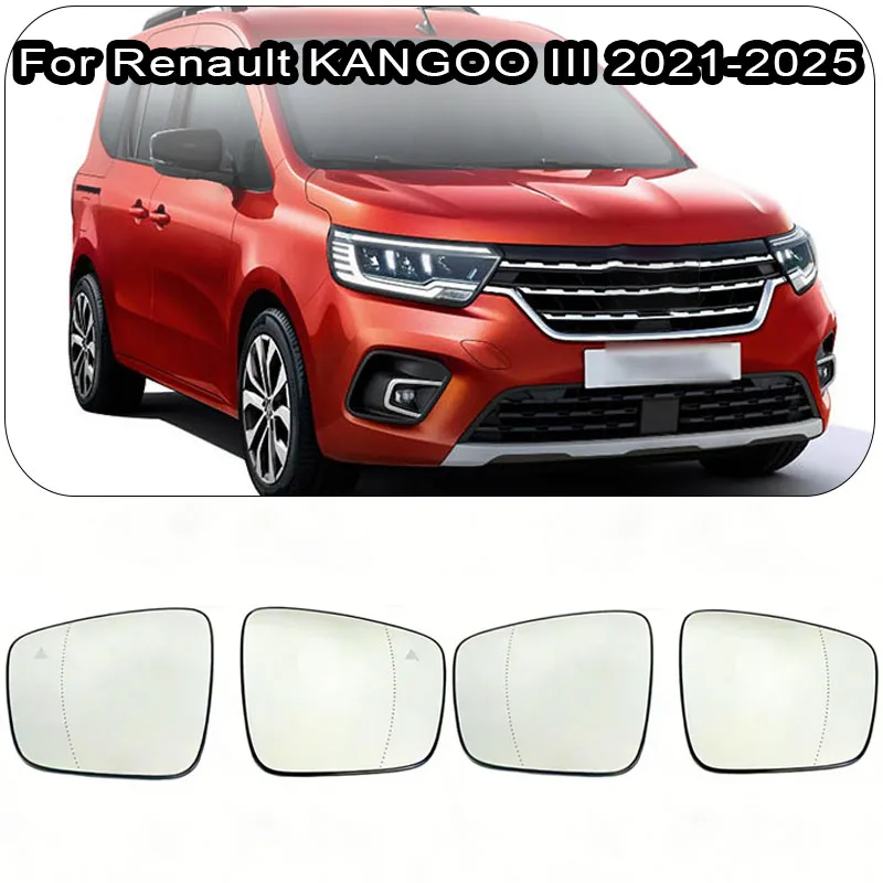 Lente de Espejo Retrovisor con Calefacción y Sistema de Detección de Punto Ciego para Renault KANGOO III 2021 2022 2023 2024 2025