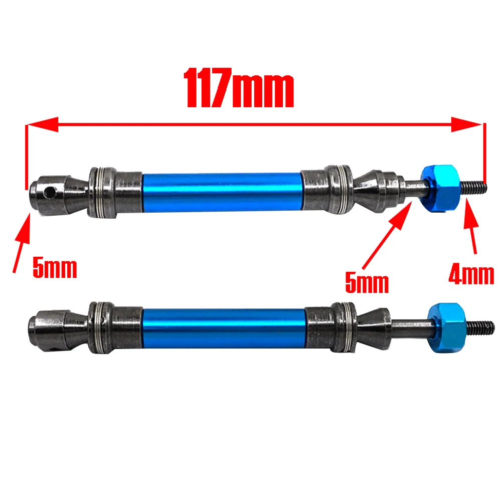 Steel CVD Front & Rear Drive Shaft Assembly Heavy Duty for 1/10 Slash VXL Stampede 4X 4 VXL Car Parts,Red