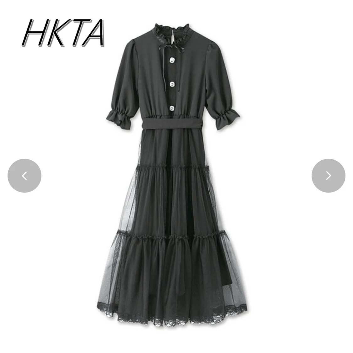 

Japanese Elegant Lotus Leaf Sleeve Mesh Blue Maxi Dress Women Spring Mine Sweet Cute Bow A Line Slim Long Dresses Ladies Office