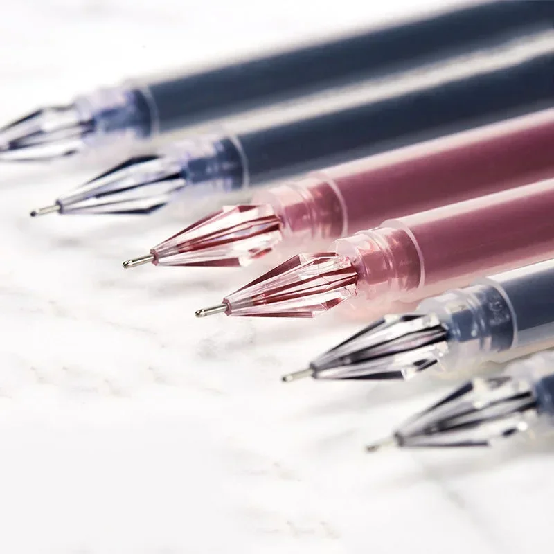 Stylo Gel à pointe de diamant, encre de grande capacité de 0.5mm, recharge noir/bleu/rouge, signature d'examen, écriture, fournitures scolaires et de bureau, 9 pièces
