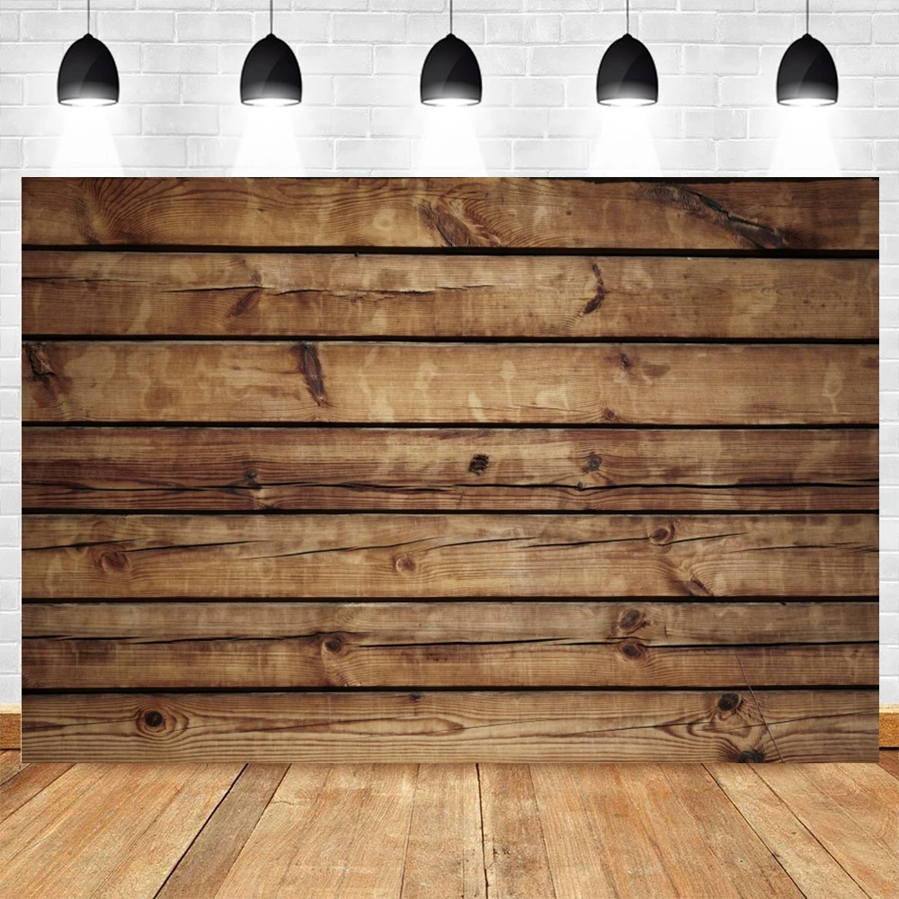 Rustic Brown Wooden Background for Photography Wood Backdrop Baby Shower Birthday Party Banner Kids Pets Portrait Photo Shoot