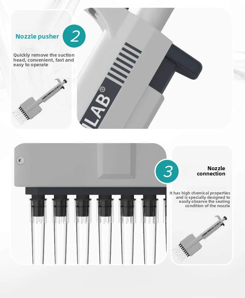 DXY 8 Channels Adjustable Volume Autoclavable Micropipette for Lab