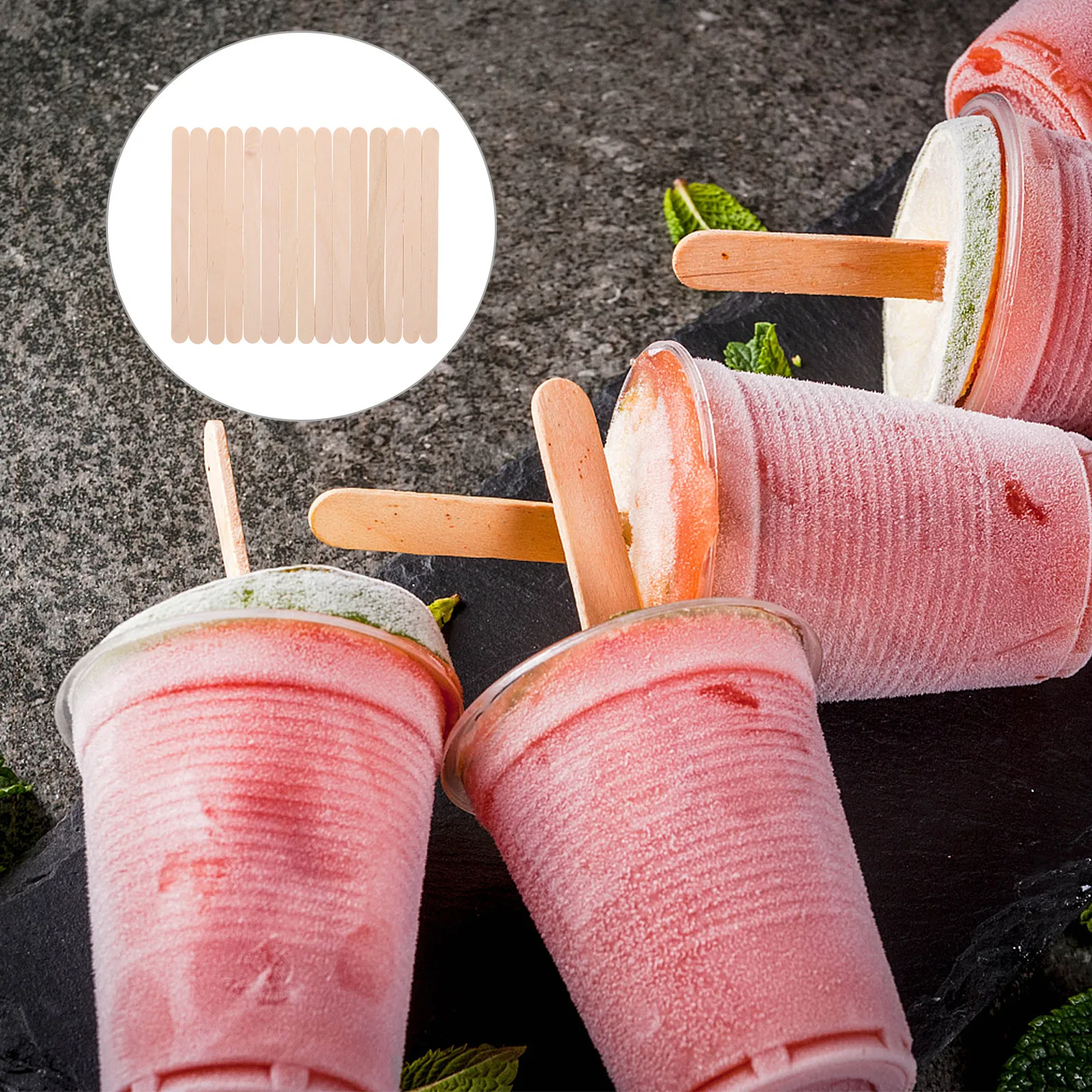 Art Craft With Ice Cream Stick - 100Pcs Glue Stirring Stick DIY Craft