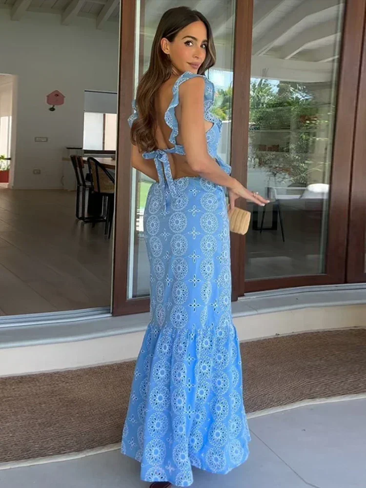 Verão novo estilo de roupas femininas moda indústria pesada todo algodão bordado em camadas vestido midi decorativo