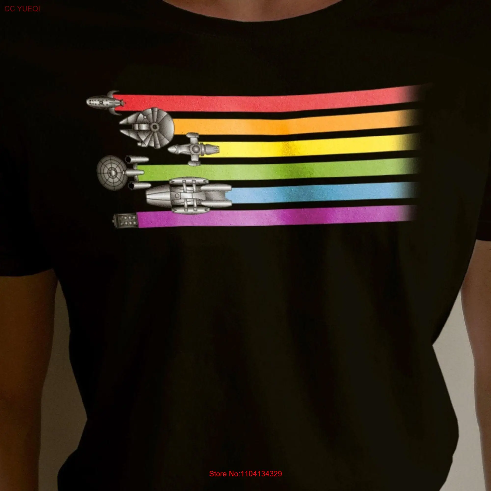 LGBT Rainbow Gay Pride Sci Fi Mashup Nerd T shirt long or short sleeves