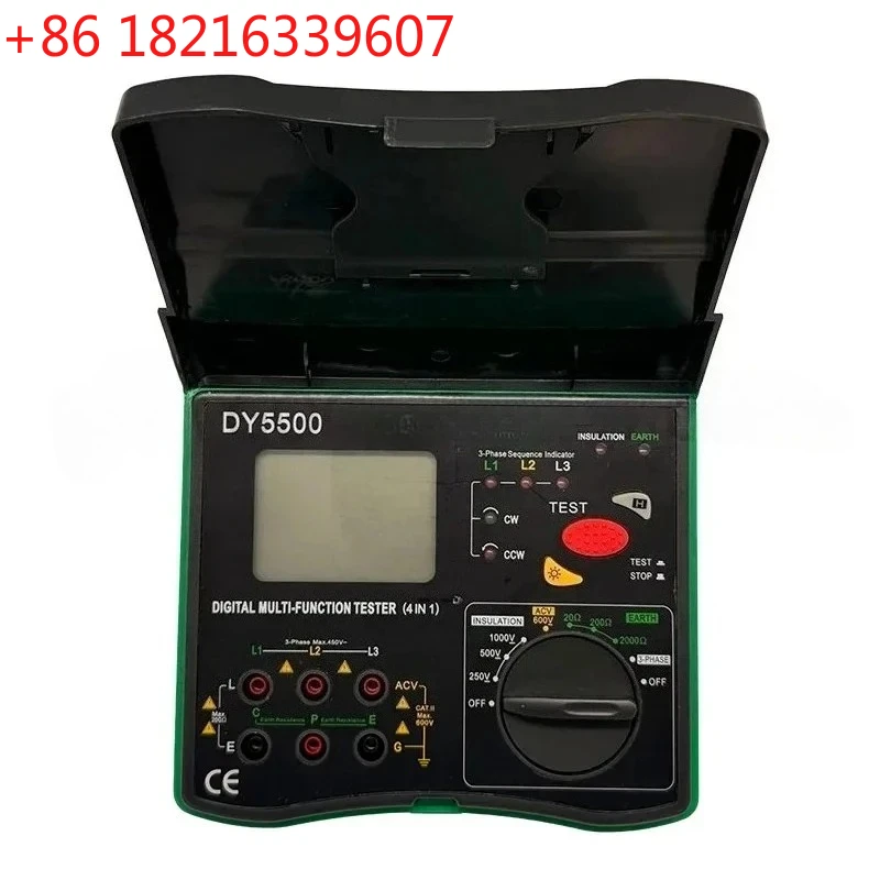 New DY5500 Insulation Tester Earth Tester Meter Voltmeter Phase Indicator 4 in 1