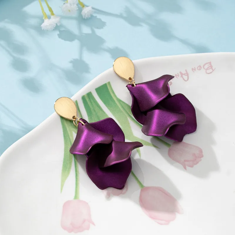 Bohemian Bunte Blume Ohrringe für Frauen Mode Blütenblatt Anhänger Ohrringe Party Tropfen Ohrringe Schmuck Y2k Zubehör Bijoux