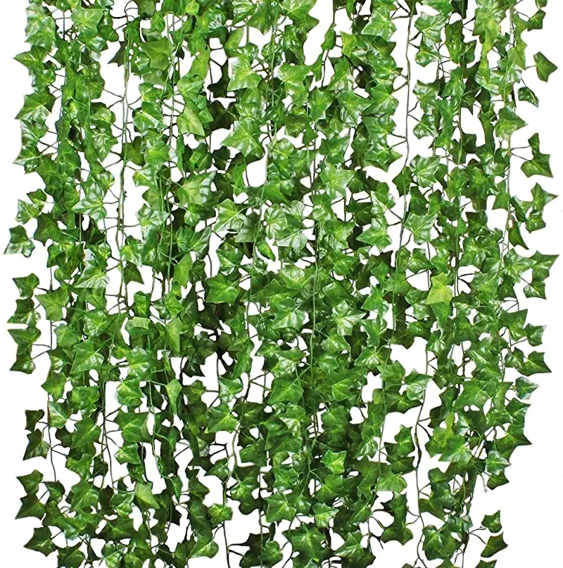 Hiedra Artificial de seda verde, planta colgante de 230cm, hojas de vid, decoración de pared para boda, 1 unidad