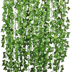 Hiedra Artificial de seda verde, planta colgante de 230cm, hojas de vid, decoración de pared para boda, 1 unidad