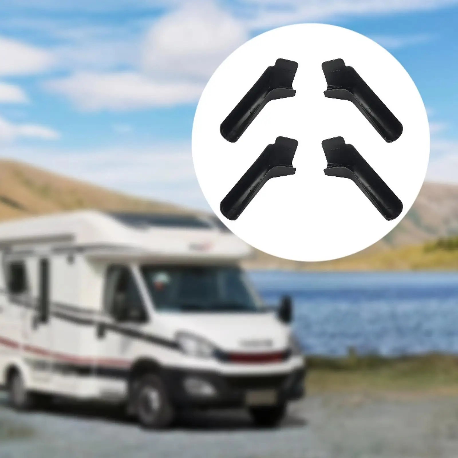 

4 Pieces RV Gutter Spouts RV Rainwater Outlet Parts Practical Easy to Install Replacement RV Rain Gutter Spout for Van