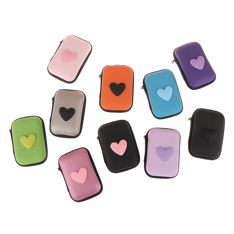 Heart Travel Storage Bag Charging Case For Earphone Package Zipper Bag Portable Travel Cable Organizer Electronics Storage