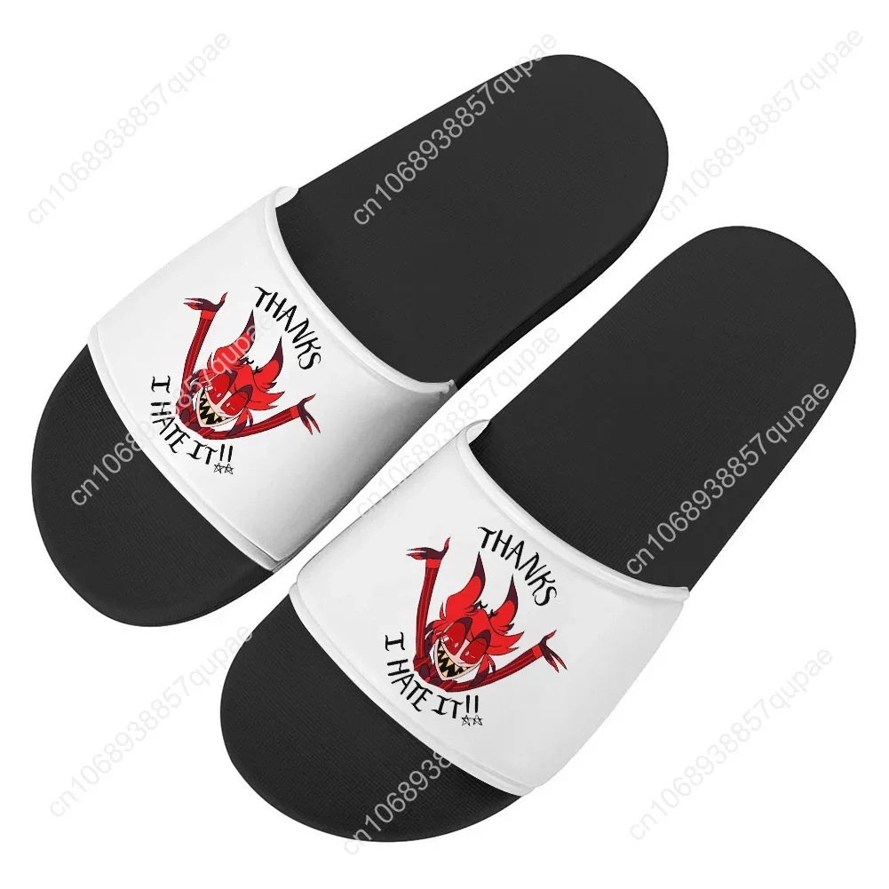 

H-Hazbin Hotel Slippers Home Slippers Cartoon Anime Men Women Teenagers Beach Pool Sandals Custom Made Summer Slipper Fashion