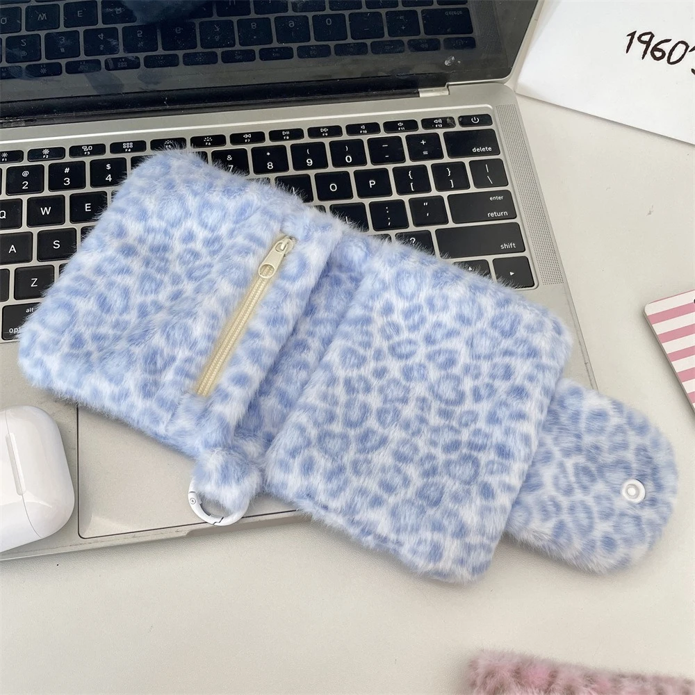 

Корейский модный кошелек, милый розовый кошелек с леопардовым принтом, держатель для карт для женщин и девочек, портативная маленькая сумка для хранения