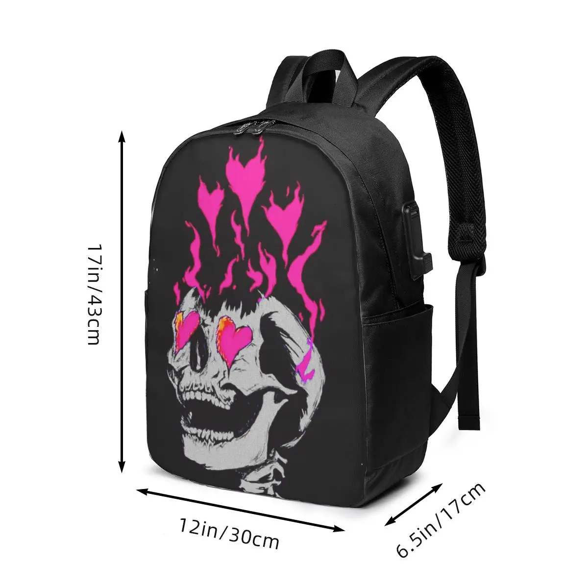 Pink Skull And Heart Eye Gothic Backpack Travel Notebook Bag Computer College Student School Bag Laptop Shoulder Bags Men Women