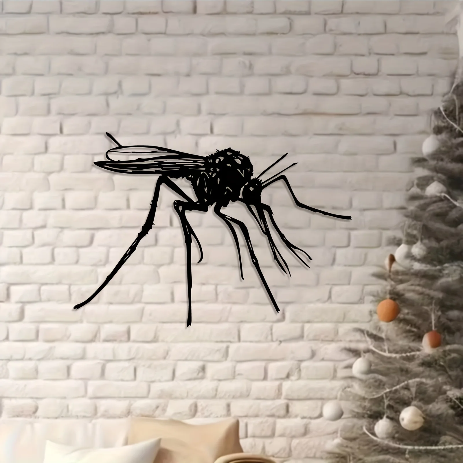 Modern Mosquito Metal Wall Art, Realistic Flying‑Insect Iron Sculpture Mural, Weather‑Resistant Bug‑Themed Wall Decor