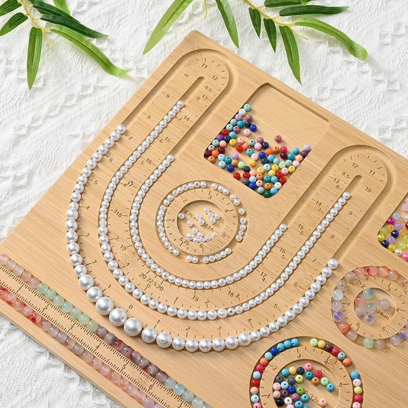 1 PCS Bead Board For Jewelry Making Wood Color Bead Design Board For Bracelet And Necklaces Beading Mats Trays