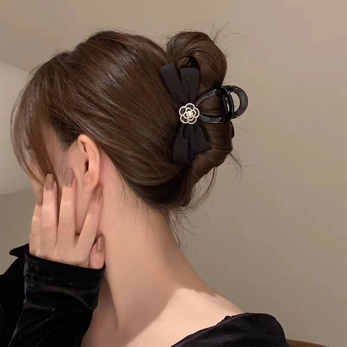 

Satin Bow Hair Claw Clip Medium Size For Thick Hair Premium Elegant Strong Grip Non Slip Updo Styler For Women