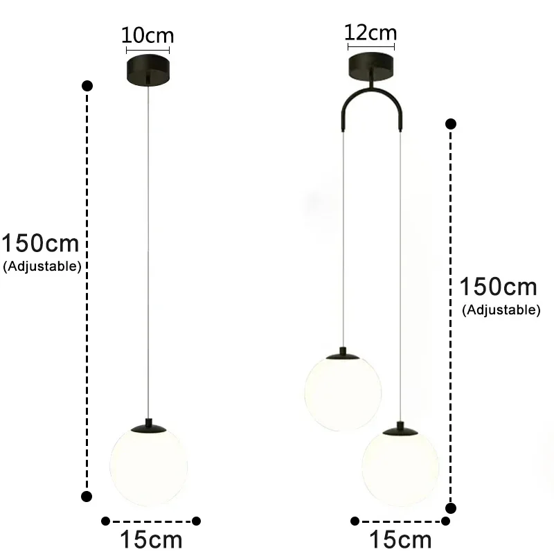 Moderne glazen LED-hanglampen Scandinavische woonkamer slaapkamer armaturen binnenverlichting restaurant bar home decor hanglamp 220V