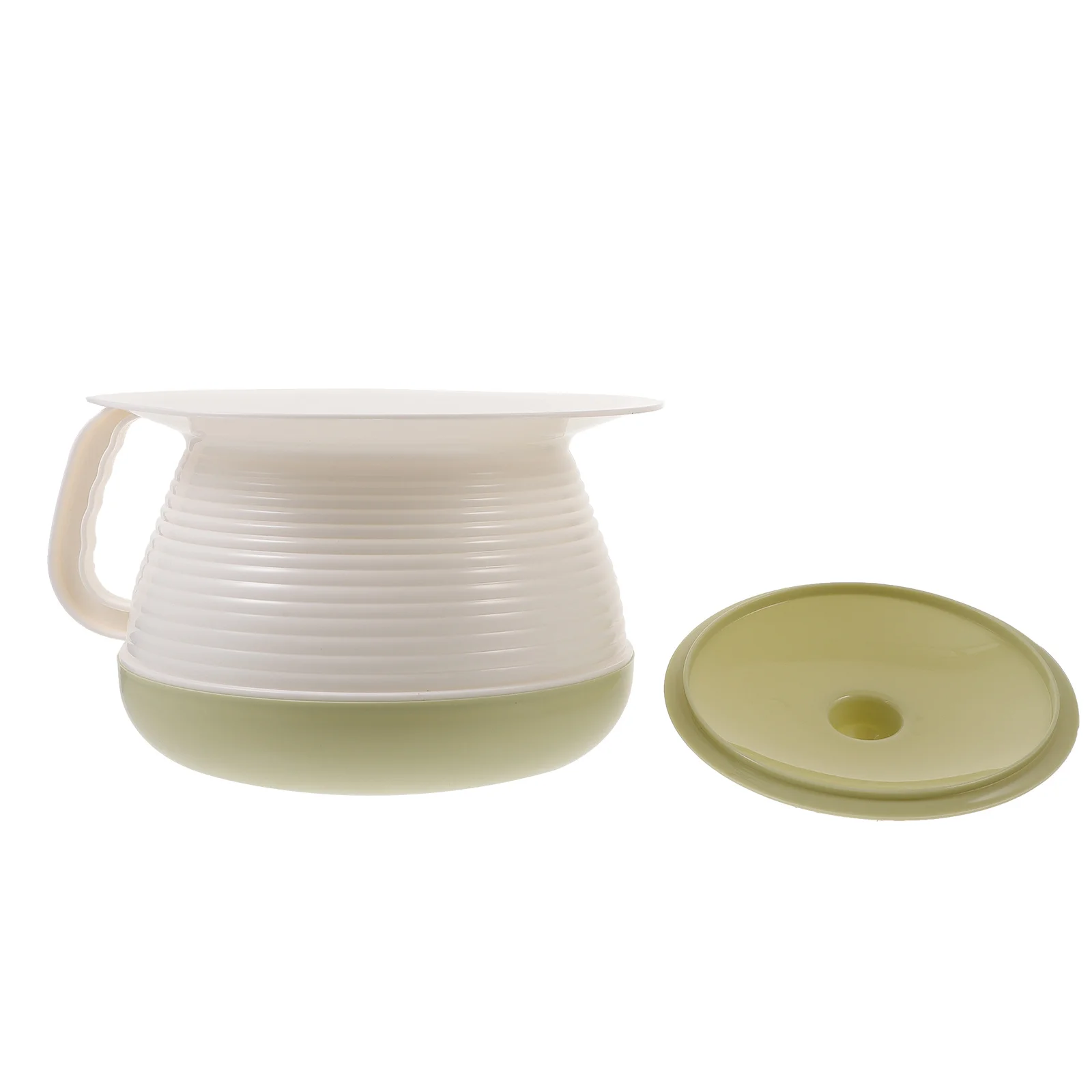 1pc 厚みのある尿ポットポータブルプラスチック便器子供大人用家庭用耐久性のある滑り止めベース衛生的な蓋ナイトチャンバートイレ
