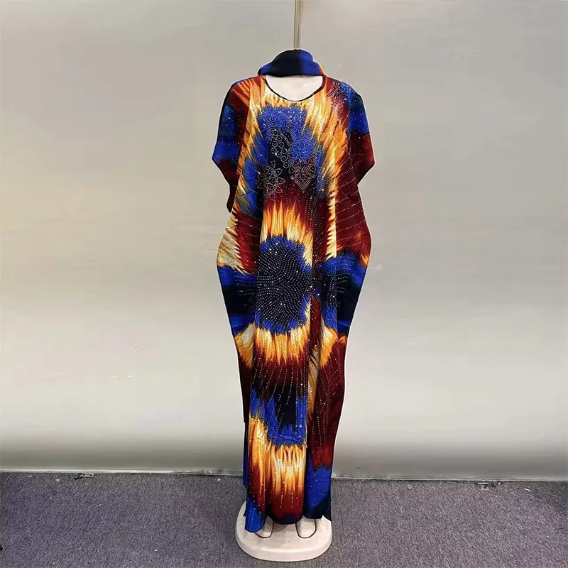 African Women's Muslim Fashion Abaya Boubou Dashiki Ankara Outfit Evening Gown Dubai Kaftan Robe Marocaine - African Dresses