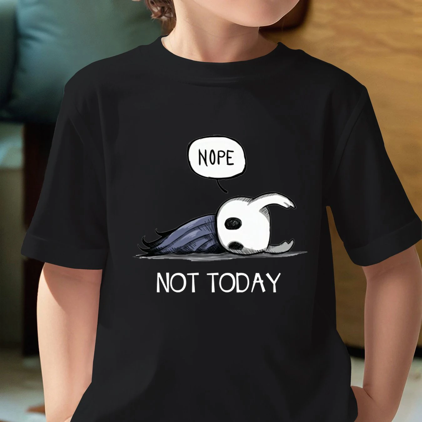 Hollow Knight Spiel Cartoon Sommer-Shirt Herren T-Shirt Damen T-Shirt Jungen Top Kinder Eltern-Kind Baumwolle Kurzarm Kinder T-Shirt – Detail 4