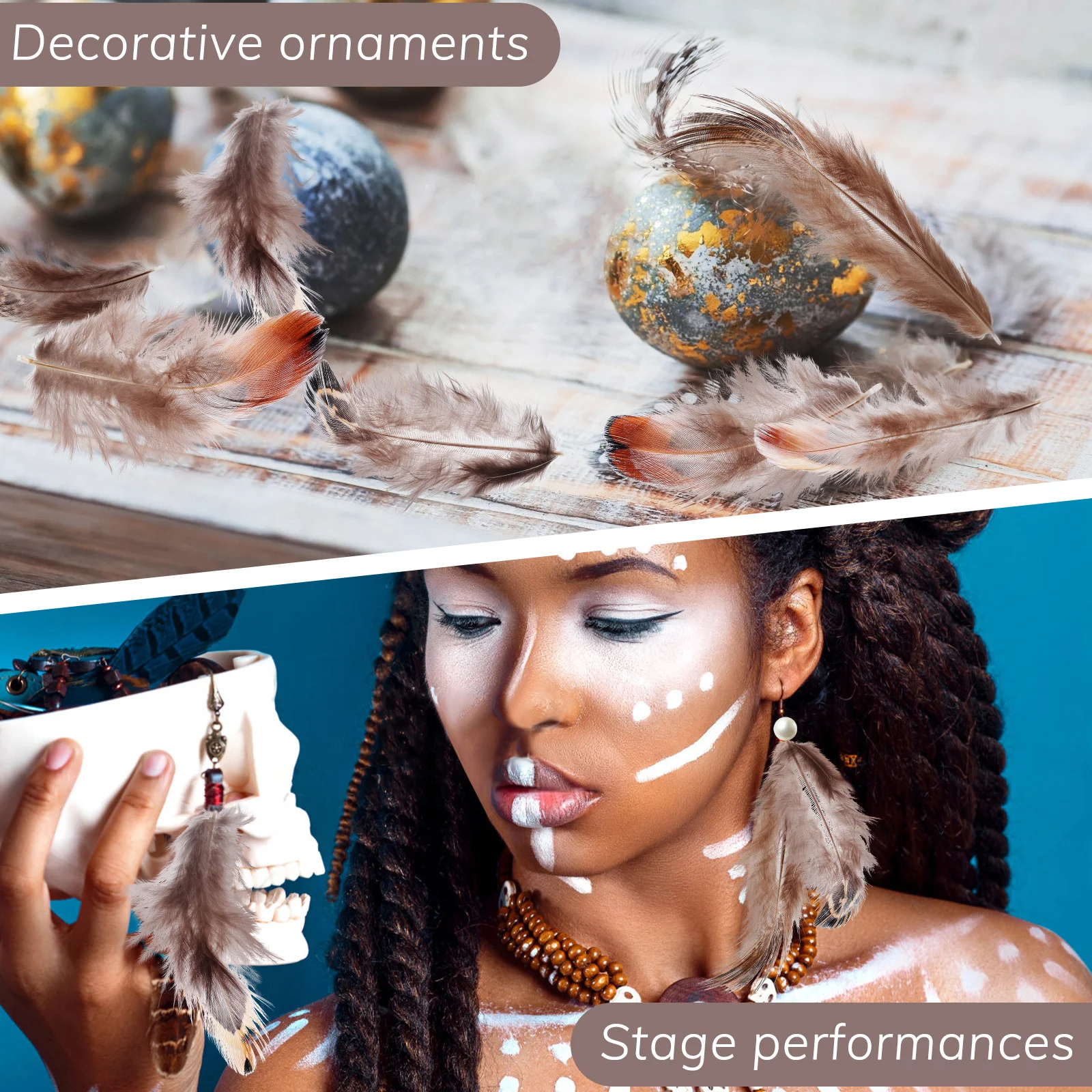 

300pcs Mixed Color Plumes Natural Diy Craft For Home Decor Wedding Party Clothing Vase Arrangement Brown Plumage