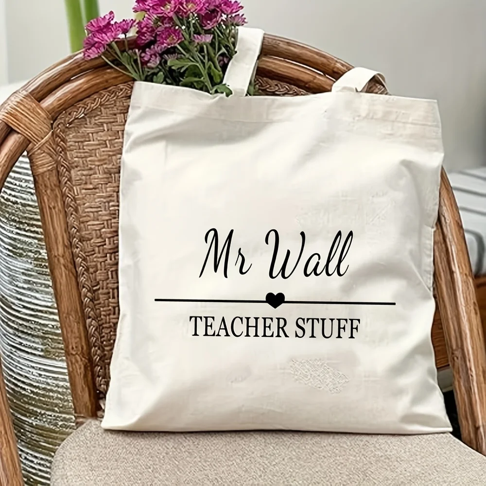 Personalized Teacher Tote Bag - Durable Canvas Backpack with Name 