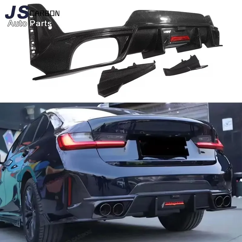 

For 3 Series G20 G28 325LI 2023+ Carbon Fiber Rear Lip Diffuser Back Bumper Spoiler Small encircleme splitter Upgrade body ki