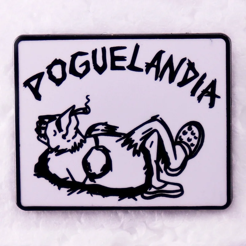 Poguelandia Flag Badge Outer Banks Enamel Pins Brooch  Jewelry Accessories