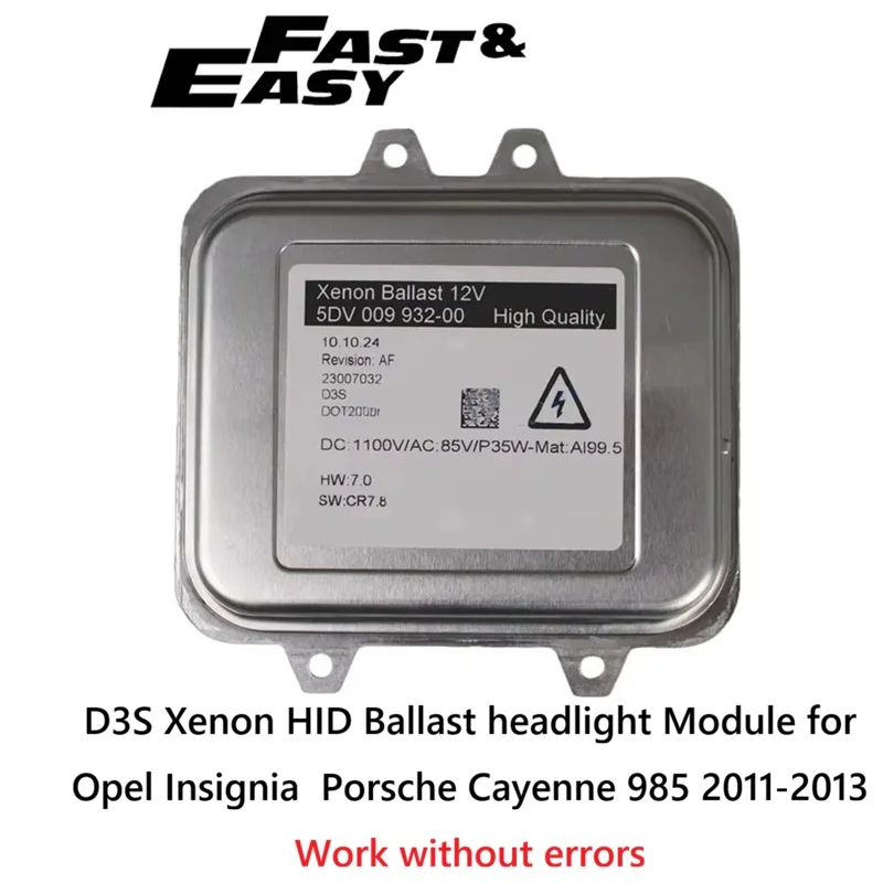 Новый модуль ксенонового балласта 5DV 009 932-00 D3S для Opel Insignia и Porsche Cayenne 985 2011-2013, работает без ошибок.