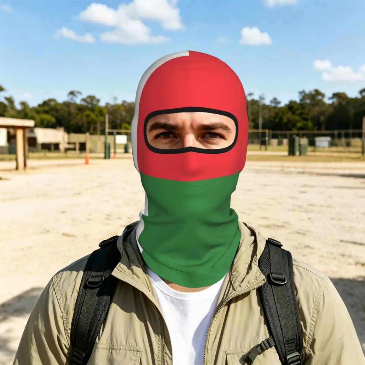 Madagascar Flag Balaclava Full Face Mask Breathable Motorcycle Winter Warm Full Cover Caps Neck Windproof Dustproof Cycling Caps