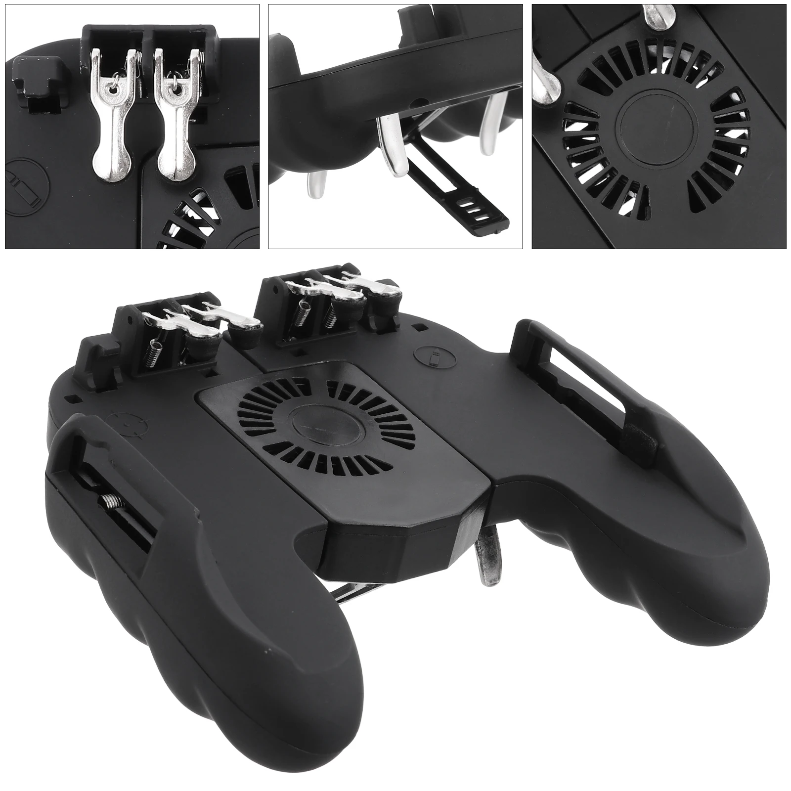 

Ergonomic Mobile Controller 6.5 Inch Anti-Slip Handle Six-Finger Linkage Design Spring Tension Clamp Portable Grip For