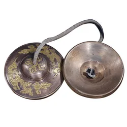 Nepal Pure Copper Tinkle Bell Handmade Finger Cymbals Tibetan Bells Yoga Meditation Buddhist Supplies Sound Healing Tools Gifts