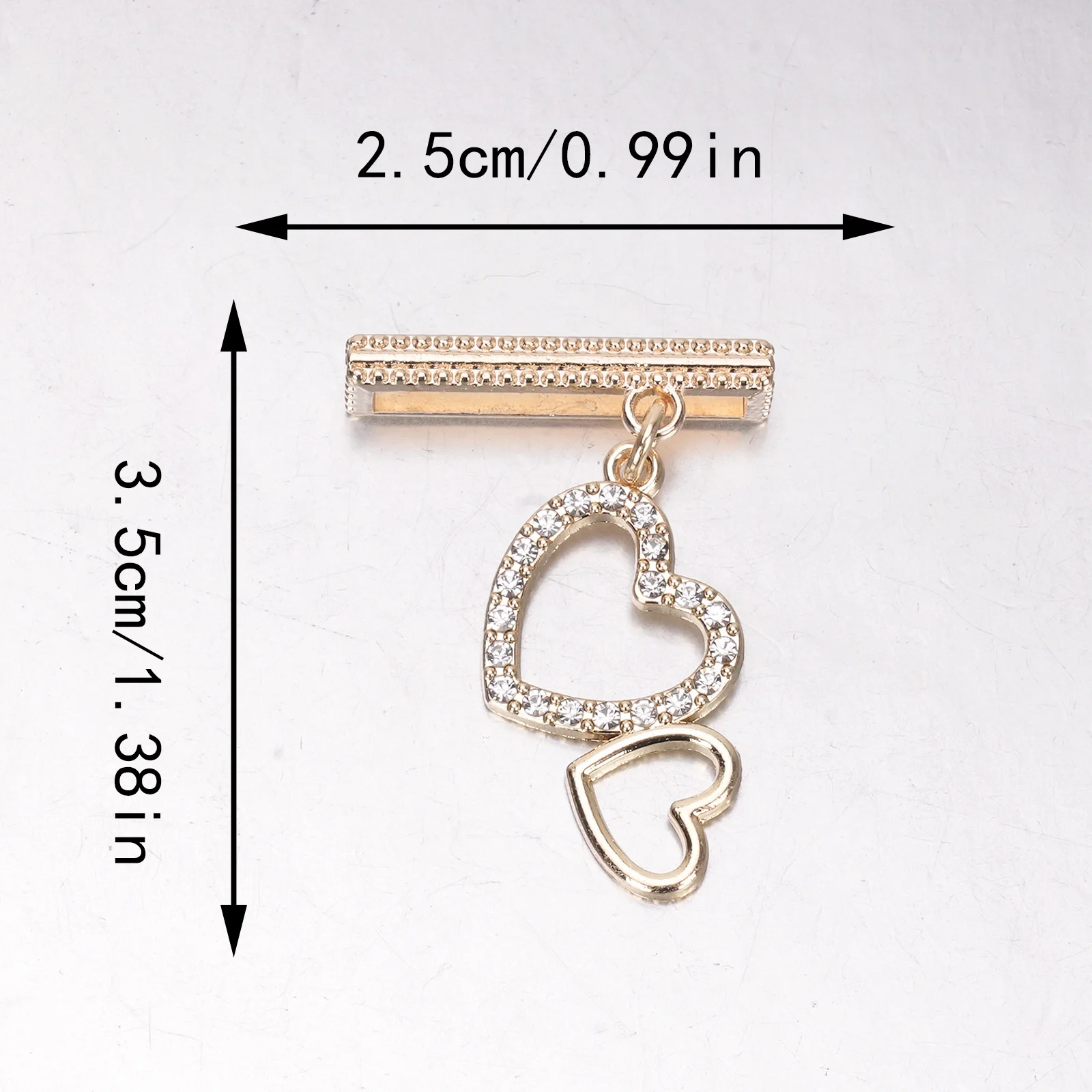 1pc Rhinestone Double Love Charm Watch Strap Decoration, for Smart Watches Silicone Strap 38MM, 40MM, 41MM, 42MM