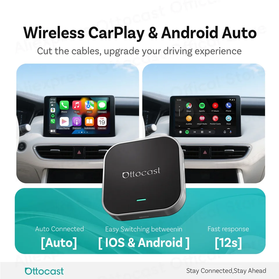 OTTOCAST Ottaibox E2 Android 13 Wireless CarPlay Android Auto AI