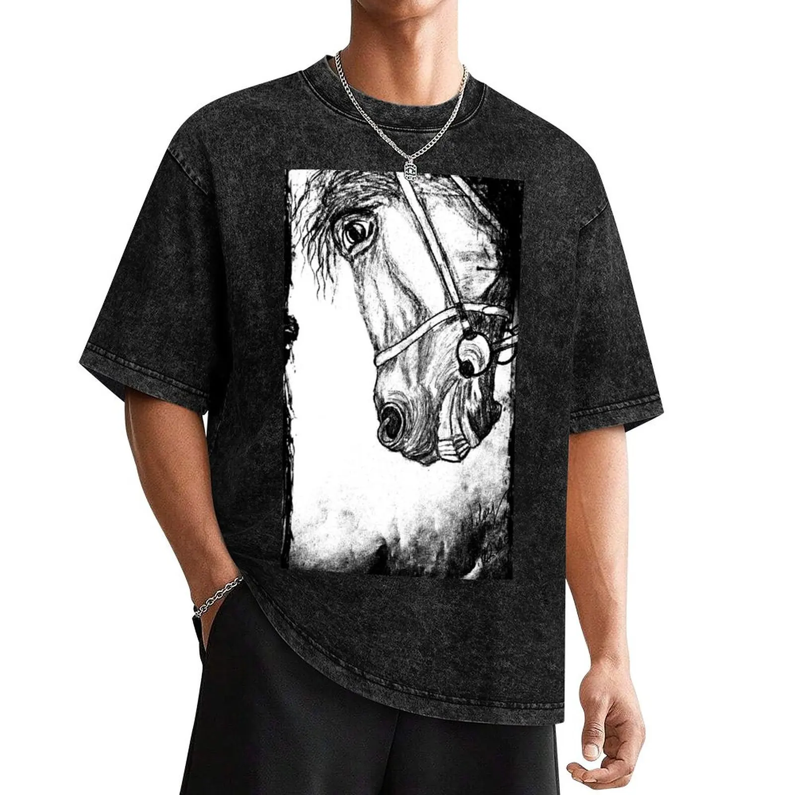 

horse T-Shirt vintage graphic tee tshirts personalised T-shirt men