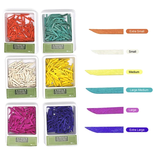 Imagen 2 del producto 100 Uds cuñas dentales de madera cuñas dentales contorneadas interdentales sin expansión con cuñas de madera de arce de agua odontología