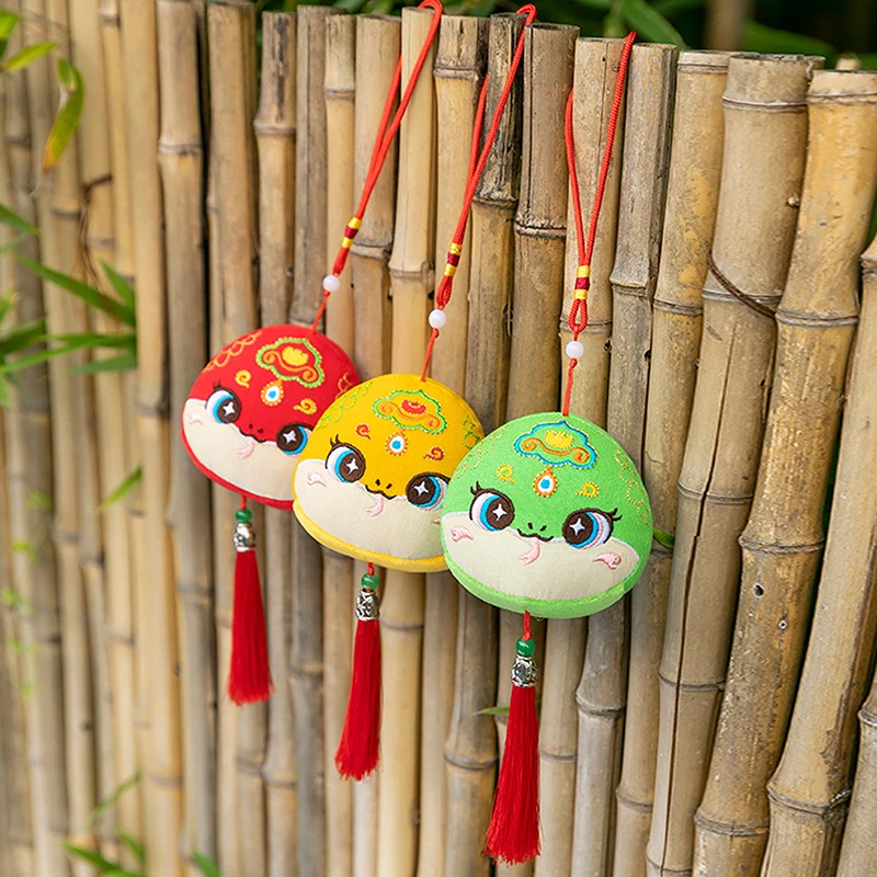 7/10 Cm Leuke Chinese Nieuwjaar Zodiac Snakehead Hanger Pluche Sleutelhanger Tas Hanger Gevulde Pop Geluk Mascotte Voor kinderen Geschenken