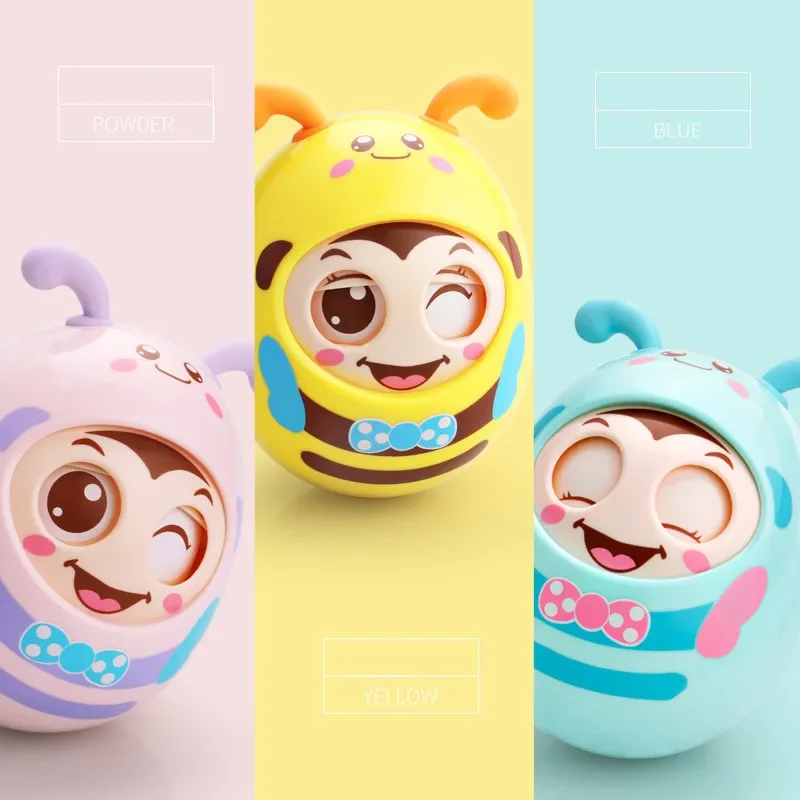 Baby 0-12 Months Children‘sToys Rattles Mobile Doll Bell Blink Tumbler  Roly-poly Silicon Teether Toy for Newborns Gift Infant