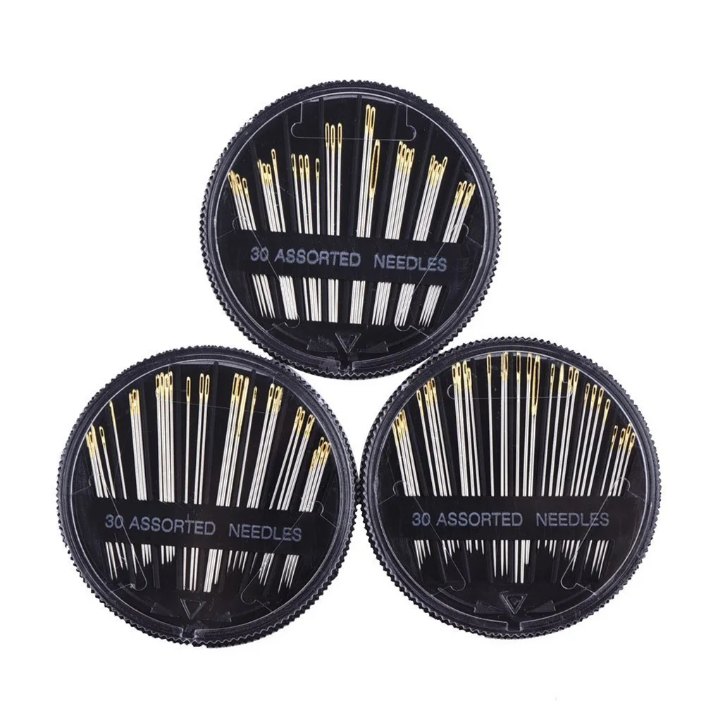 3er-Pack verschiedene Handnähnadeln, 30 Stück Metallnadeln, großes Auge für Teppich, Leinwand, Polster, Mäntel, Zelte, Matratzen